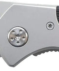 Knockout 8 Inch Folding Knife Packing A 3.3 Inch Drop Point Serrated High Carbon Stainless Blade And G10 Grip Handle shown side view