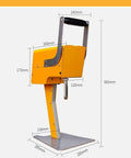 Heavy Duty Stainless Steel Electric Citrus Juicer Press For Professional Lemon Squeezer And Orange Juice Extractor Machine Automatic Seed Strainer, side view with dimensions.