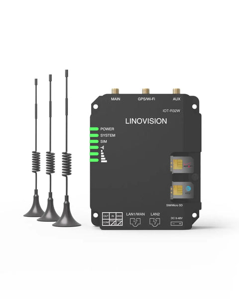 Rugged Industrial 4G LTE Cat4 Router With WiFi For Remote Sites, Dual SIM DTU Gateway, RS485 Support with antennas