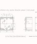 Dimensional drawing of IP65 Waterproof Outdoor Junction Box Pack Of 2 ABS Plastic Project Box Electrical Enclosure