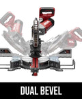 Powerful 15 Amp Sliding Compound Miter Saw With Dual Bevel And LED Shadow Line Delivers 4800 RPM For Fast Clean Crosscuts 2x12 Cutting Capacity