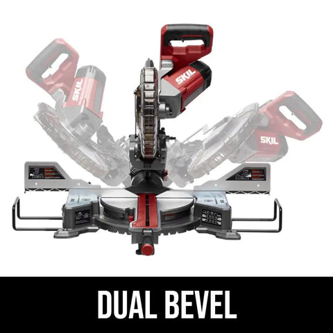 Powerful 15 Amp Sliding Compound Miter Saw With Dual Bevel And LED Shadow Line Delivers 4800 RPM For Fast Clean Crosscuts 2x12 Cutting Capacity
