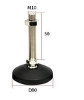 Universal Adjustable Leveling Feet With Swivel Base And Articulating Legs Provide Dead Set Stability For Heavy Gear And Furniture M10 threaded mount and nylon base.