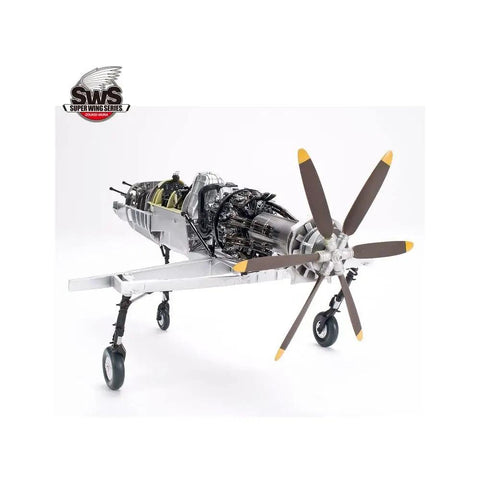 1:48 J7W1 Shinden Model Kit Unbuilt Plastic Aircraft Kit With Weighted Resin Tires, Assembly Required, front view with propellers