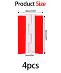 Four Pack Clear Self Adhesive Acrylic Hinges With Continuous Piano Design, No Drill Needed For Crafts Or Aquarium Lids, Super Secure Peel And Stick Fit, Rust Proof 65 By 40 Mm Hardware showing dimensions 65mm x 40mm.