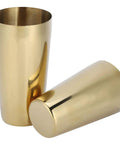 Top Shelf 304 Stainless Steel Cocktail Shaker Set With Polished Rustproof Finish Bartender Kit displaying two gold shaker cups.