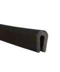 Close-up of U Channel Edge Trim Seal With EPDM Rubber And Internal Metal Clips For A Tight Grip, 11/32 Inch High, 50 Foot Roll