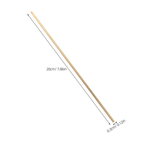 Two Brass Knife Pins For DIY Knife Handle Kits And Repairs showing dimensions, solid round dowel, corrosion resistance