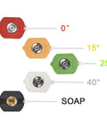 Twinkle Star 5-tip 1/4 inch pressure washer nozzle set with 0°, 15°, 25°, 40°, soap for lawn & patio, Amazon