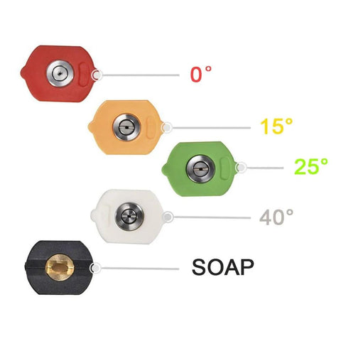 Twinkle Star 5-tip 1/4 inch pressure washer nozzle set with 0°, 15°, 25°, 40°, soap for lawn & patio, Amazon