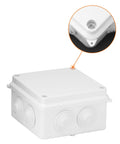 Close-up of Weatherproof IP65 Junction Box 4 By 4 By 2.8 Inches ABS Plastic 2 Pack Surface Mount Enclosures with visible corner detail