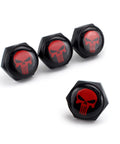 Pack Of 4 Long Tooth Skull Pattern License Plate Screws Fastener Kit Aluminum Alloy Anti Theft Caps Black Finish