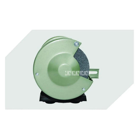 Heavy Duty Multi Function Bench Grinder And Electric Knife Sharpener With 5 Inch Polishing Wheel side view with grinding wheel.