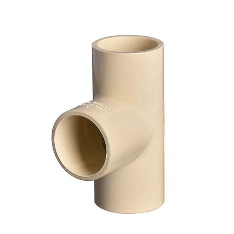Ten Pack Three Quarter Inch CPVC Tee Pipe Fittings Slip To Slip Socket To Socket For DIY Home Plumbing Hot And Cold Water System