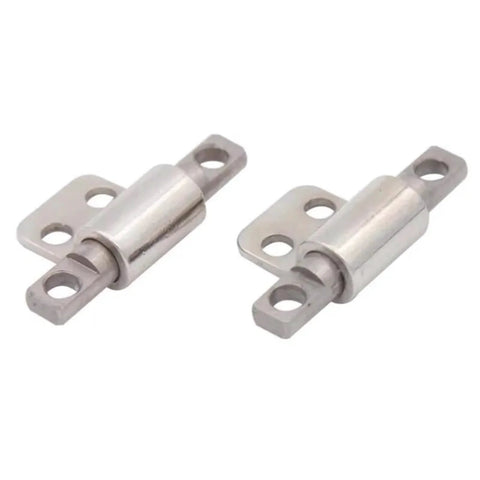 T-shaped damping shaft torque positioning hinge, two silver hinges with flange mounts for 360° rotation display frames