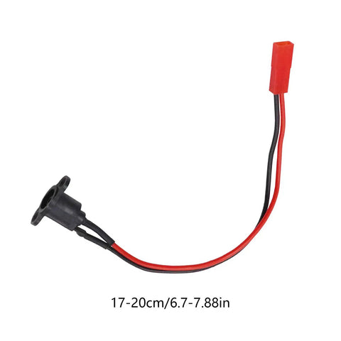 Electric Scooter Charging Port Cover With Silicone Sleeve And Connector Wire Durable Rainproof Protector Easy To Use Replacement Charging Port Accessory For Everyday Rides showing black plastic port and red wire connection, 17-20 cm length.