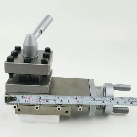 Shop Floor Kickass Metal Lathe Cross Slide And Compound Tool Post With Square Turret For Quick Change Cutting Holder Rig Drop In Precision Upgrade For Bench Machines