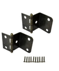 Heavy Duty Steel Cabinet Hinges Semi Concealed Mount For Flush Plywood Doors And Storage Trunks Drop Dead Solid Antiqued Brass Finish with screws