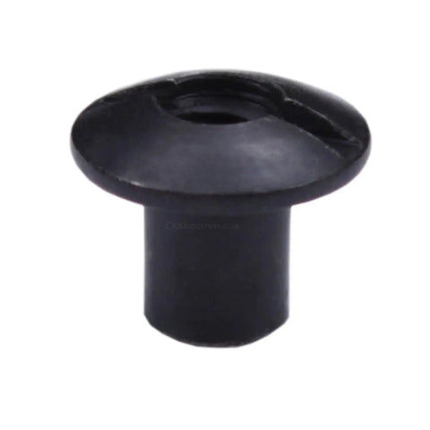 Eight Thirty Two Slotted Studs Black Oxide Finish Truss Head Hardware Quarter Inch Long, close-up view of black oxide steel stud.