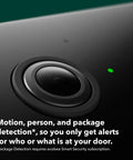 Close-up of camera lens from Home Security Bundle With 1080P HDR Smart Doorbell Camera Wired SmartSensor For Doors And Windows And SmartCamera.