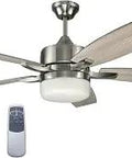 Grayson 52-Inch Five Blade Contemporary Indoor Ceiling Fan With LED Light Kit And Remote Control, Brushed Nickel Finish