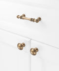 30 Pack 3 Inch Antique Brass Cabinet Pulls Set For Kitchen Cabinets, Drawers, Dressers And Cupboards, Vintage Brass Handles on White Cabinets