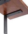 Tough As Nails L-Shaped Wall Bracket, black metal brace supporting a wooden shelf on a 90-degree angle.