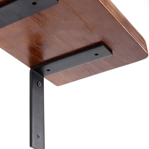 Tough As Nails L-Shaped Wall Bracket, black metal brace supporting a wooden shelf on a 90-degree angle.
