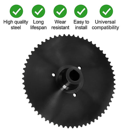 60 Tooth Go Kart Live Axle Sprocket For 40, 41, And 420 Chains, 1 Inch Bore With 1 Quarter Inch Keyway, Sprocket Only, Heavy Duty Steel, Easy Upgrade For Faster Acceleration And Smoother Shifts