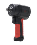 Beefy Half Inch Composite Mini Air Impact Wrench With 8500 RPM And 810 Ft-Lbs Breakaway Torque, red and black handle