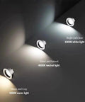 15 Pack Adjustable LED Recessed Downlights 39 To 59 Inch displaying 3000K, 4000K, and 6000K light settings on a wall.