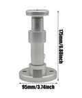 Tabletop Watch Case Press for Quick Battery Replacement, Aluminum Silver Tool, dimensions shown, ideal for watchmakers.