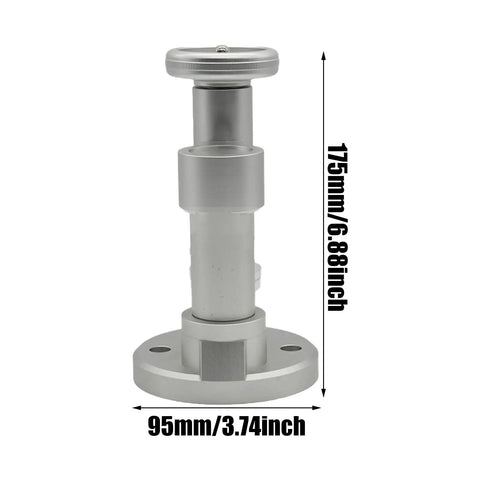 Tabletop Watch Case Press for Quick Battery Replacement, Aluminum Silver Tool, dimensions shown, ideal for watchmakers.