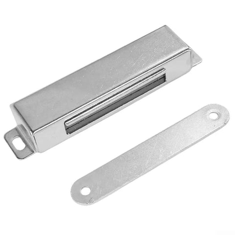 Heavy Duty Magnetic Door Catch 80 Lbs 304 Stainless Steel Cabinet Latch in silver finish with mounting plate