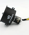 64mm 12 Blade EDF Ducted Fan With 4S 2840-KV3200 Brushless Outrunner Motor For RC Jet Aircraft, side view, matte black finish