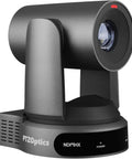 Top Shelf 5 Pack Of 4K PTZ Cameras With 30X Optical Zoom Bundled With A Zero Sweat Joystick Controller And Five Heavy Duty Wall Mounts For Plug And Play Studio Grind, close-up view of a PTZ camera.