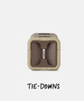 Ranger Outdoor Bluetooth Speaker 5.4, rugged tan end view showing tie-down feature, IP67 waterproof, shockproof design for wild adventures