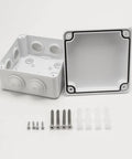 Solid IP65 Waterproof Electrical Junction Box Crafted From Hella Durable ABS Plastic For Outdoor Projects And DIY Electronics Boxes with screws.