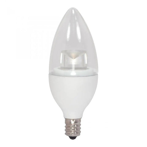 LED Light Bulb 4.5W 120V E12 Candelabra Base 3000K Soft White 290 Degree Beam Clear Glass Replaces 40W Incandescent Long Lasting