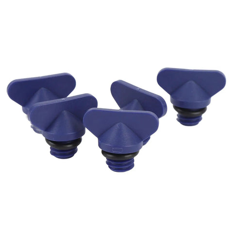 Premium 5 Pcs Engine Block Drain Plug Kit Fits Mercruiser With Exact OE Part Numbers 8M0119211 And 12-19183 Leak Proof ABS Motor Valve For Cooling System Upgrade To Keep Your Vessel Running Smooth blue ABS drain plugs with black O-rings