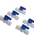 5 Pack 3 8 Inch Push In Ball Valve Quick Connect Plumbing Fitting Leak Proof Polypropylene for easy fluid control.