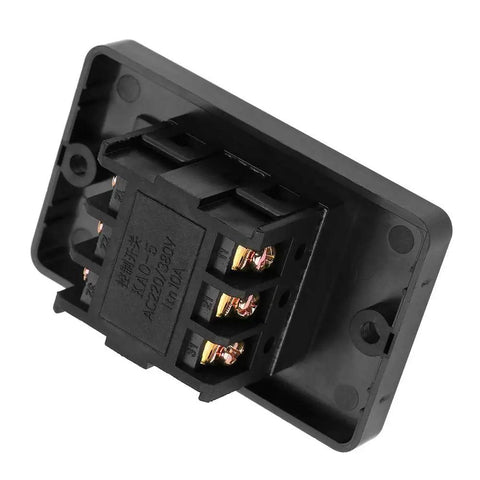 Drill Press Push Button Switch AC 220V 380V On Off Start Stop Motor Control 10A with screw terminals for easy wiring.