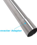 Close-up of Two Point Five Inch Stainless Steel Exhaust Pipe T304 Mandrel Bent Tubing For Cars showing universal connector adapter