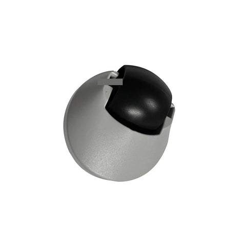 Front omni-directional caster wheel, white and black, with round metal wheel plate