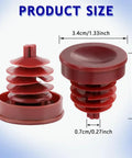Slick Red Power Steering Reservoir Cap Pair Hella Durable Abs Plug Cover Built Tough To Block Rust And Keep Hydraulic Fluids Clean For Sweet Cruises On Daily Drivers And Street Rovers, showcasing dimensions of 3.4cm and 3.6cm.