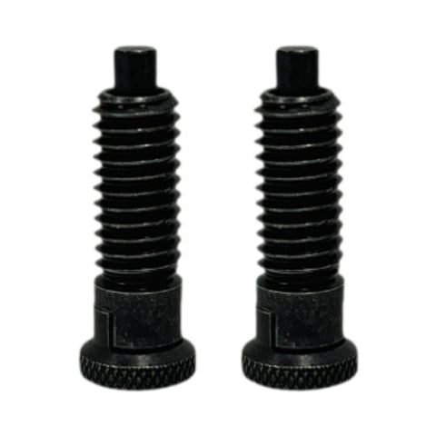 Hella Reliable Self Locking Ball Nose Plunger With Thumb Turning Knob For Exact Indexing And Safe Rotation Stoppage In Durable Carbon Steel, two units side by side