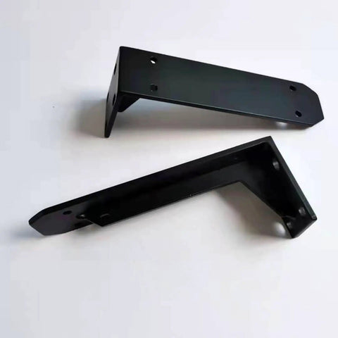 Built Tough Heavy Duty Wall Mount Brackets Rock Solid L Shaped Floating Supports Durable Steel 2-pack with mounting holes.