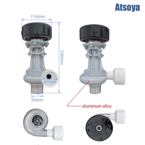 Portable 110V 220V 1000W Micro Hydroelectric Water Turbine Generator with dimensions and aluminum alloy material