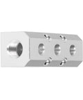 Heavy Duty High Flow Aluminum Pneumatic Block With 40x40mm Footprint G1/2 Inlet And G1/4 Outlet High Pressure Air Distribution Block