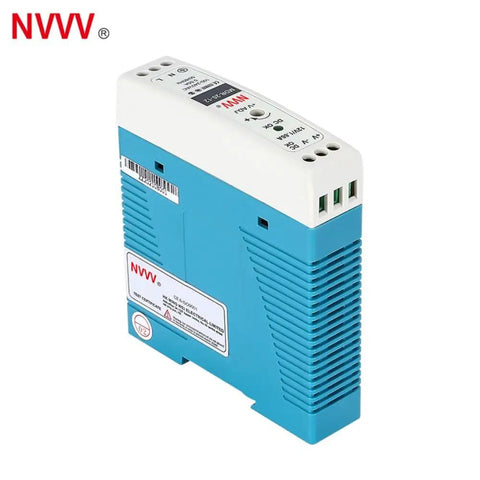 12V DC DIN Rail Power Supply 1.67 Amp 20W AC To DC Converter For Industrial Panels 85 To 264 VAC Input Durable Plug And Play Utility For Control Boxes, blue-white DIN rail module